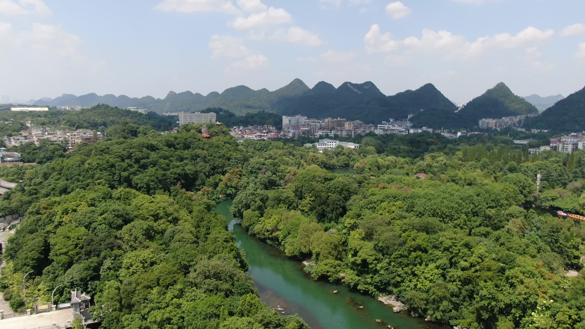 贵州贵阳花溪公园航拍视频的预览图