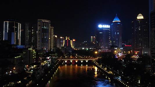 航拍贵州贵阳南明河夜景灯光视频的预览图