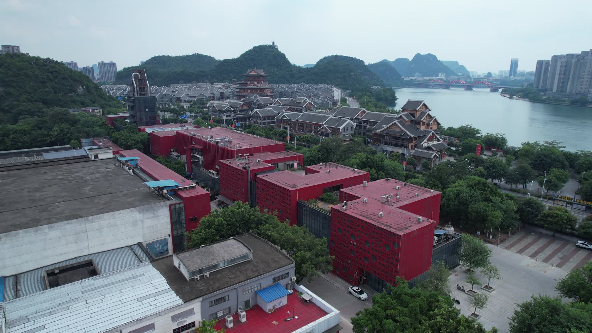 柳州工业园博物馆航拍视频的预览图