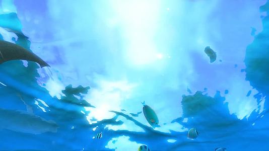 219宽屏天幕鲨鱼海底世界动画素材视频的预览图