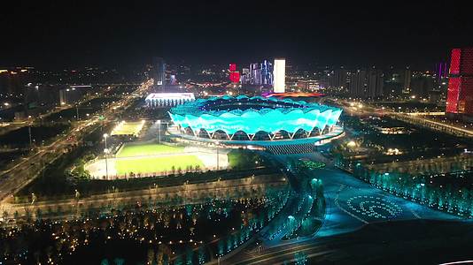 西安十四运奥体场馆灯光秀视频的预览图