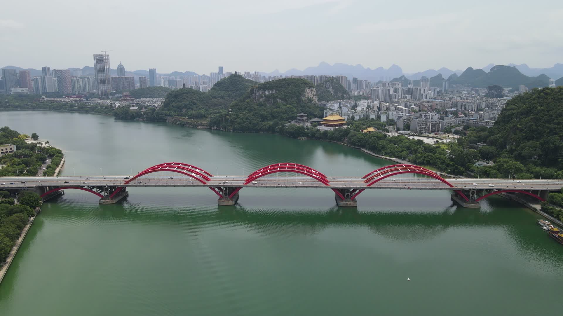 广西柳州文惠桥航拍视频的预览图