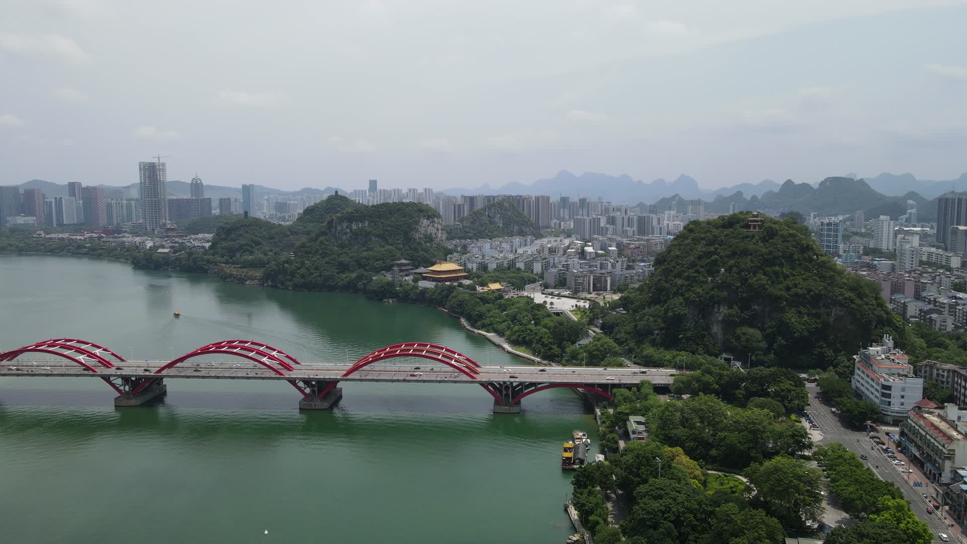 广西柳州文惠桥航拍视频的预览图