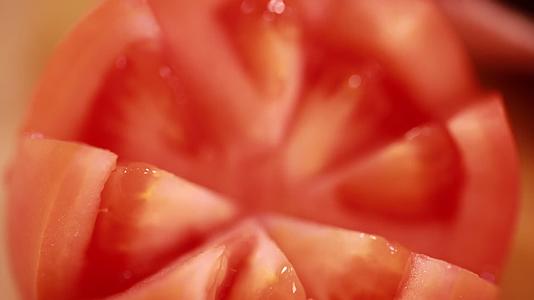 微距西红柿瓤西红柿籽视频的预览图