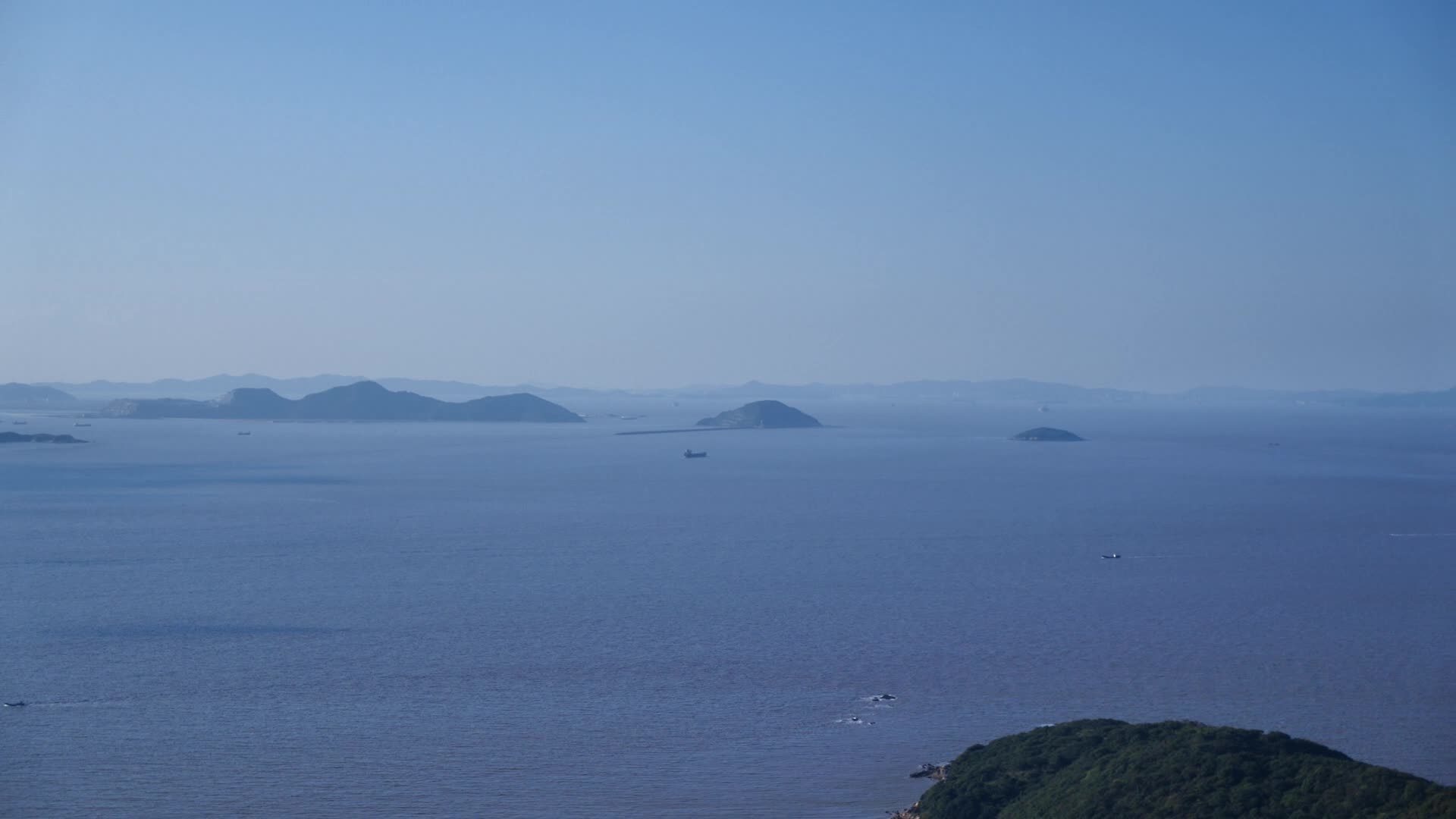 浙江普陀山海面景色视频的预览图