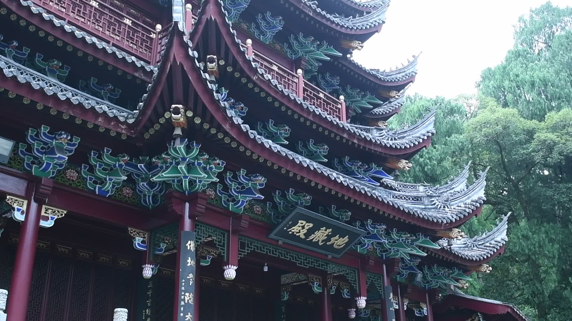 浙江天台山千年古刹高明寺风景视频的预览图