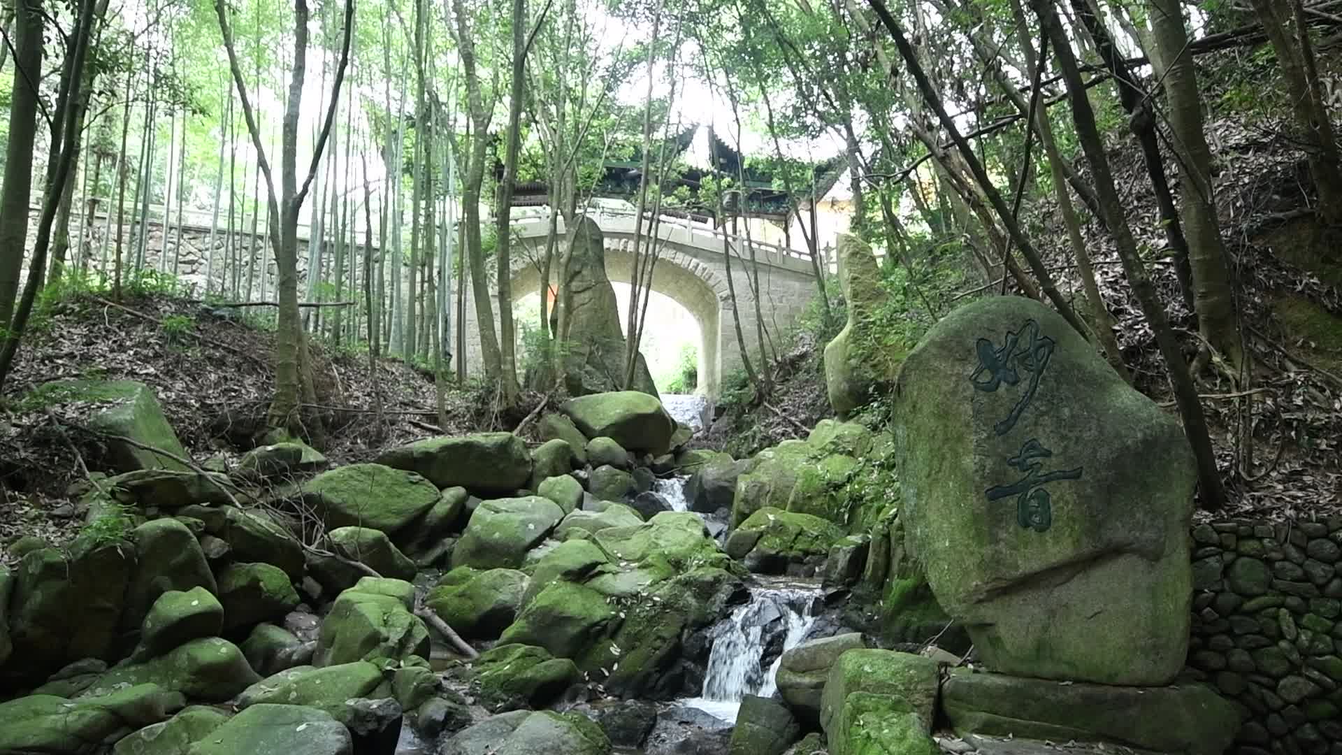 浙江天台山千年古刹高明寺风景视频的预览图