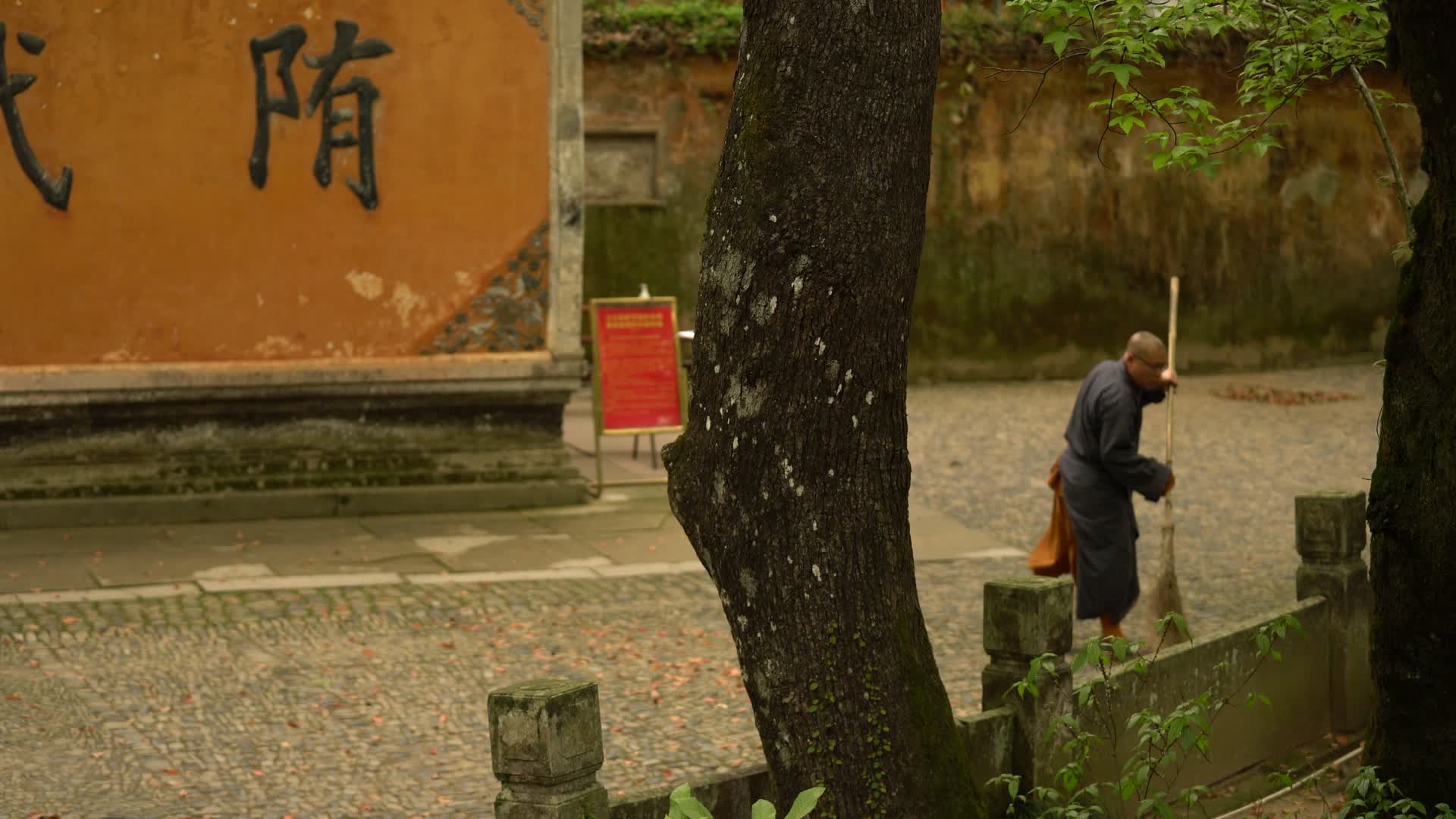 浙江天台山千年古刹国清寺风景4K视频视频的预览图