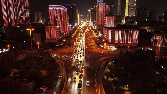 湖南长沙五一大道交通国金中心IFS国贸大厦夜景灯光秀视频的预览图
