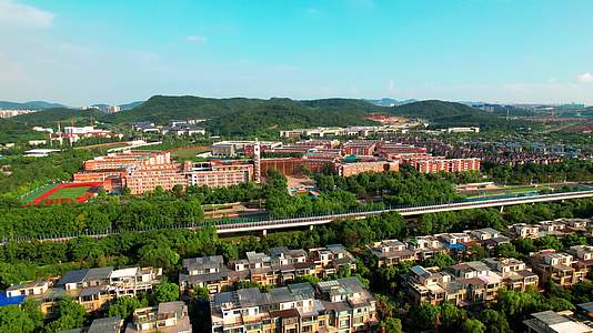4k航拍南京仙林南京外国语学校校园环境视频的预览图