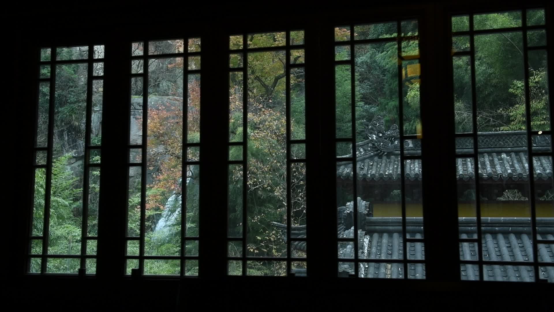浙江天台石梁飞瀑古方广寺风景视频的预览图
