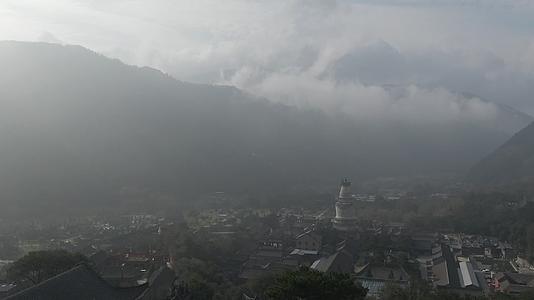 山西五台山菩萨顶航拍建筑风景视频的预览图