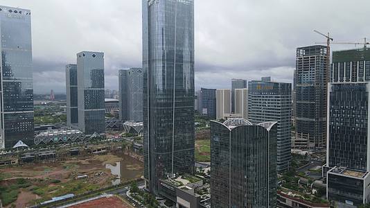 航拍广西南宁数据中心城市商务建筑视频的预览图