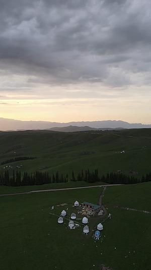 新疆伊犁喀拉峻大草原自然风光4k竖拍视频的预览图