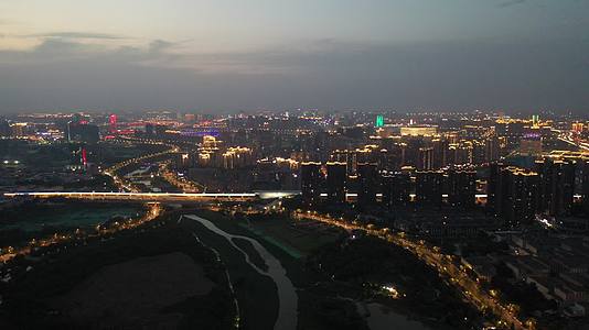 西安浐灞夜景航拍视频的预览图