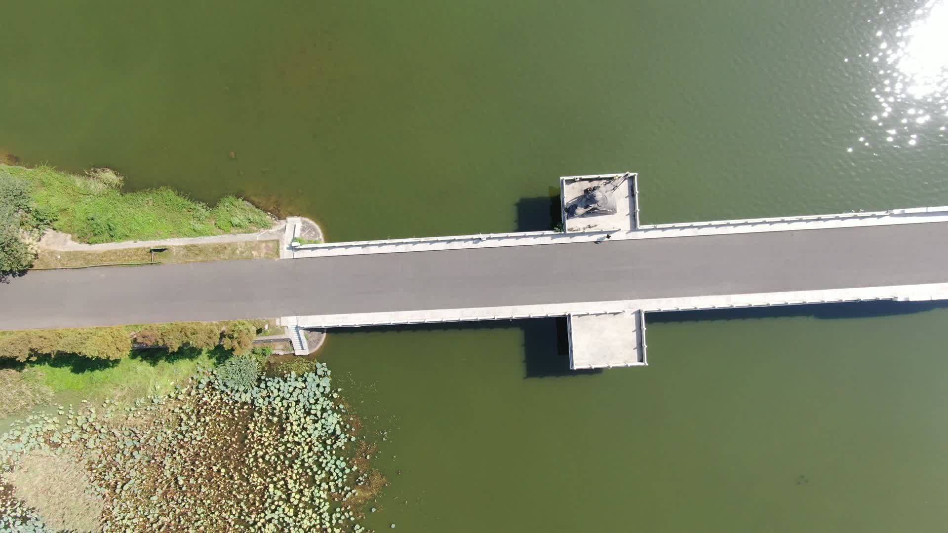 4K航拍湖北武汉东湖落雁景区清河桥视频的预览图