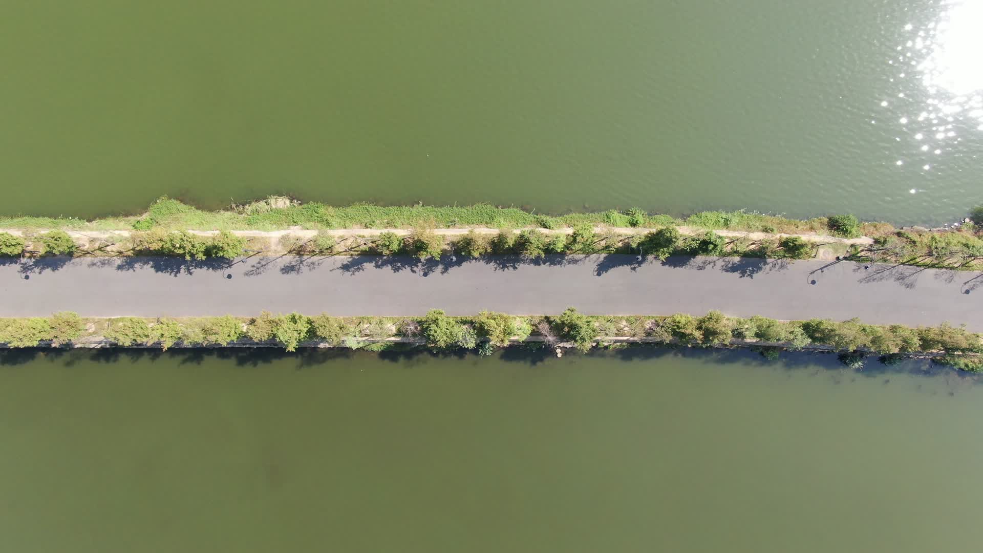 4K航拍武汉东湖景区人行步道视频的预览图