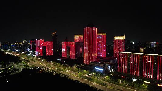 4K航拍南京城市地标河西CBD商务中心视频的预览图