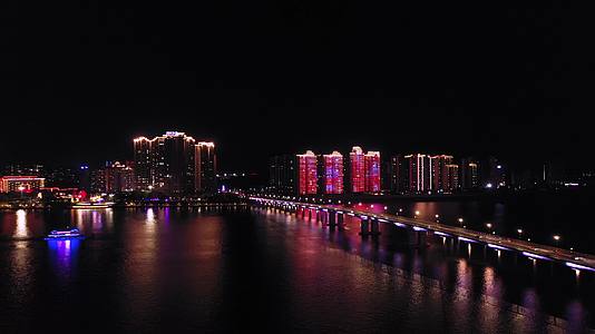 4K航拍广东清远北江夜景视频的预览图