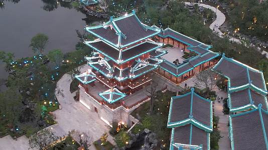 4K航拍南京地标金陵小镇视频的预览图