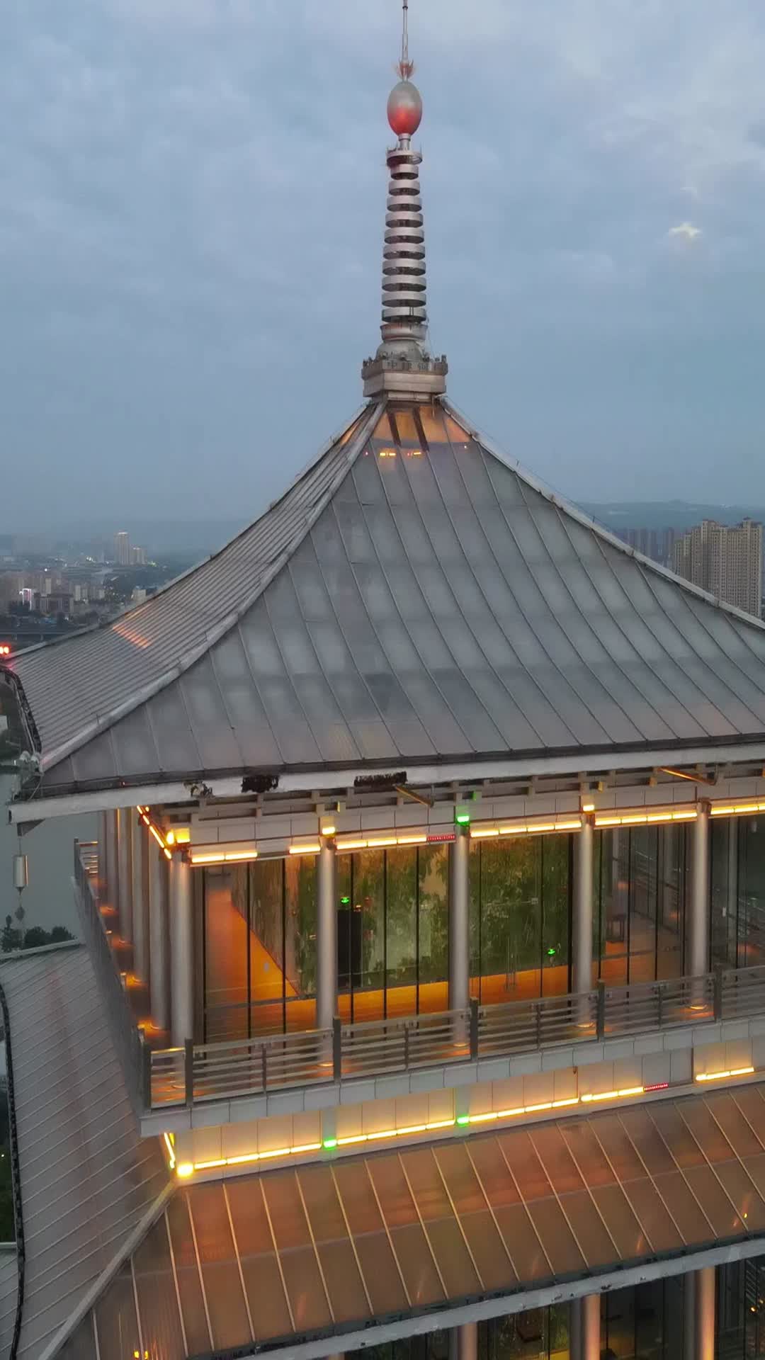 西安浐灞区世园会城市风光4k航拍竖拍视频的预览图