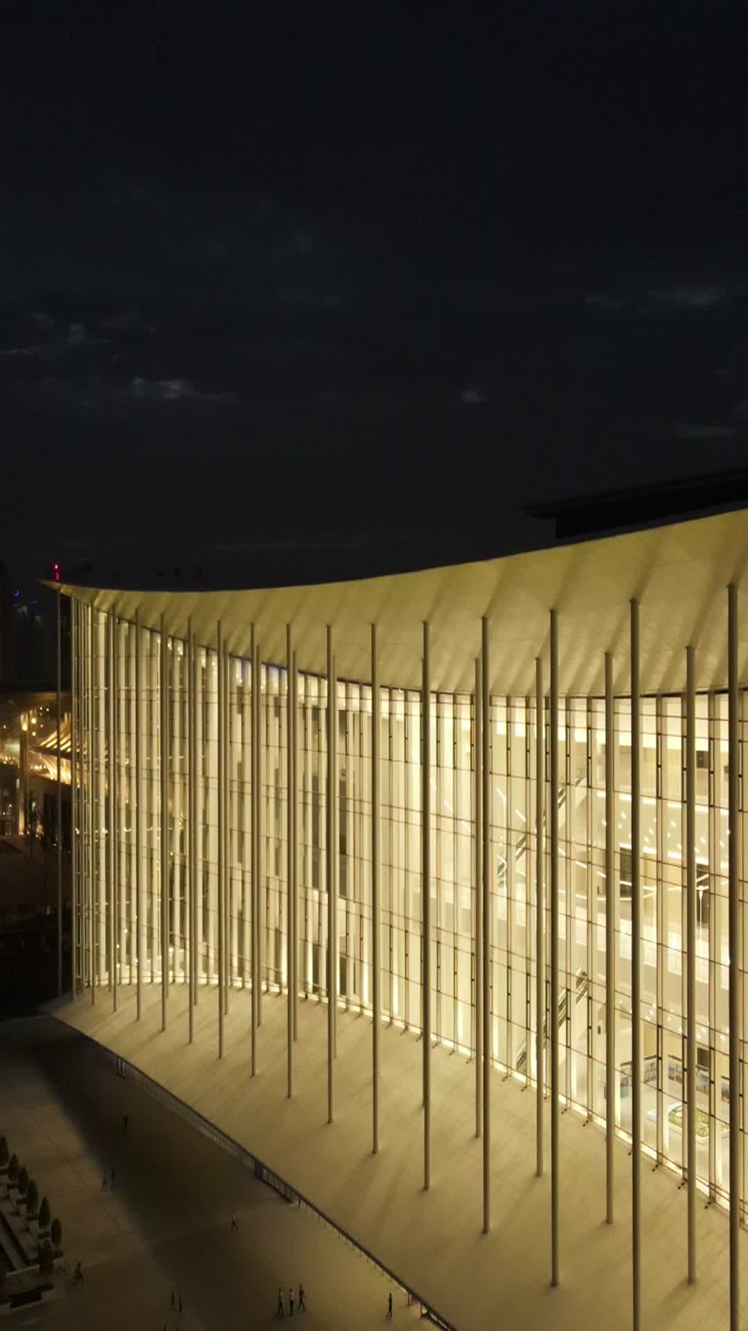西安浐灞区国际会议中心城市风光4k竖拍视频的预览图