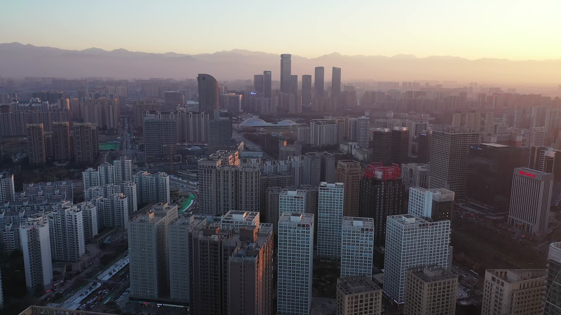 陕西西安高新区航拍4k视频的预览图