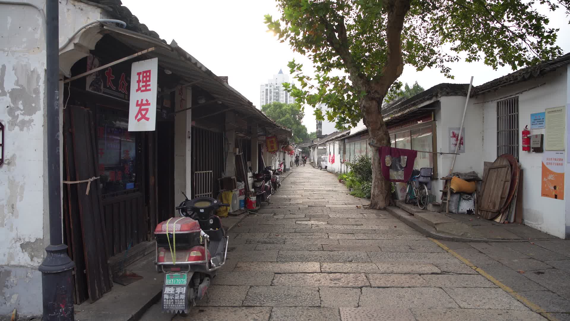 浙江绍兴水乡风景广宁桥社区4K视频视频的预览图