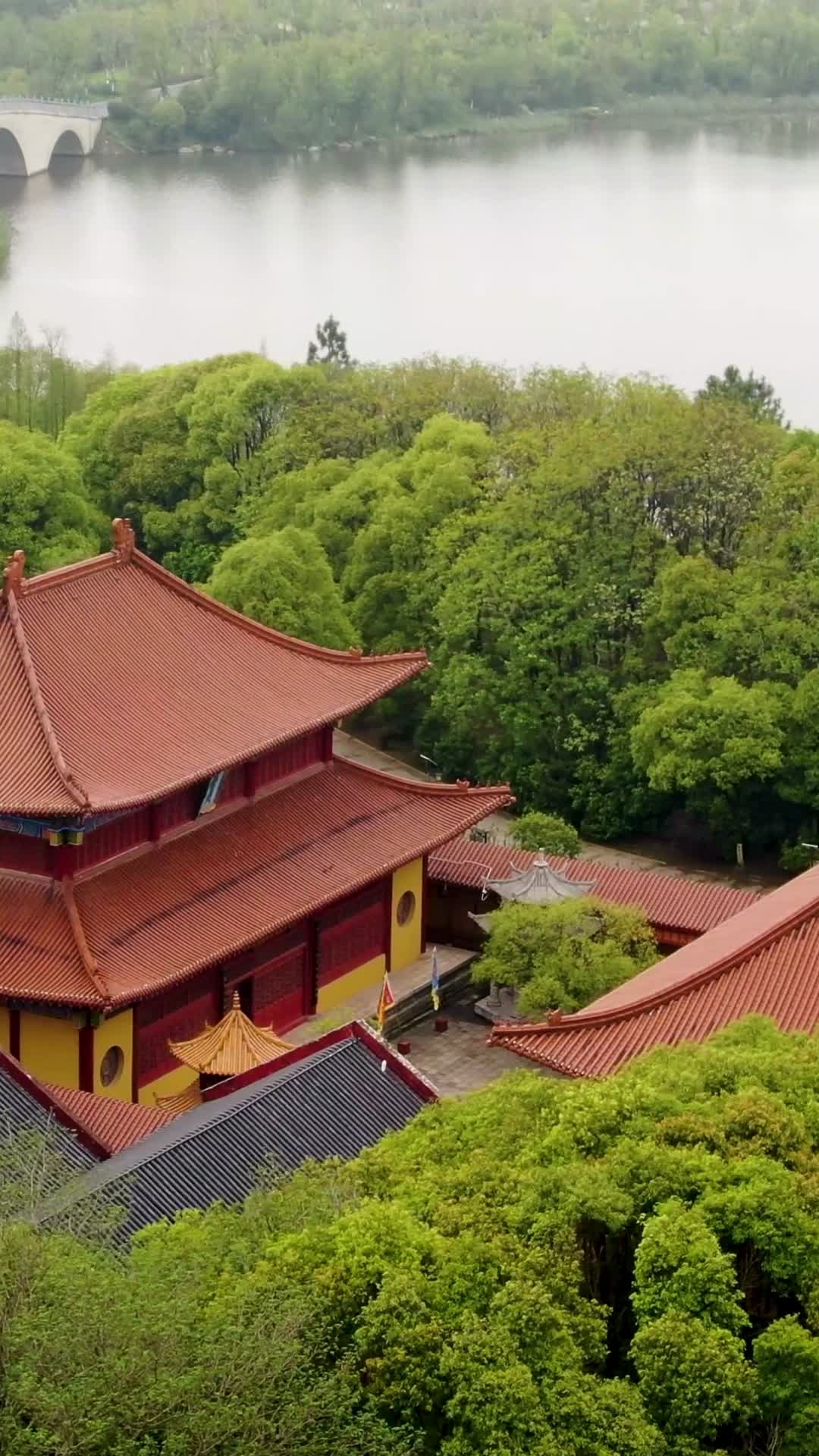 4K航拍江西南昌象湖公园万寿宫视频的预览图