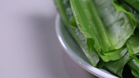 一盘青菜叶油麦菜叶视频的预览图