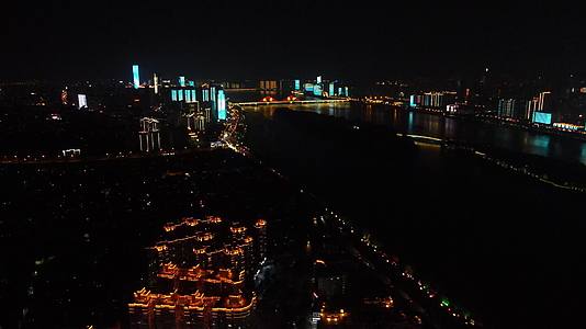 湖南长沙城市夜景航拍视频的预览图