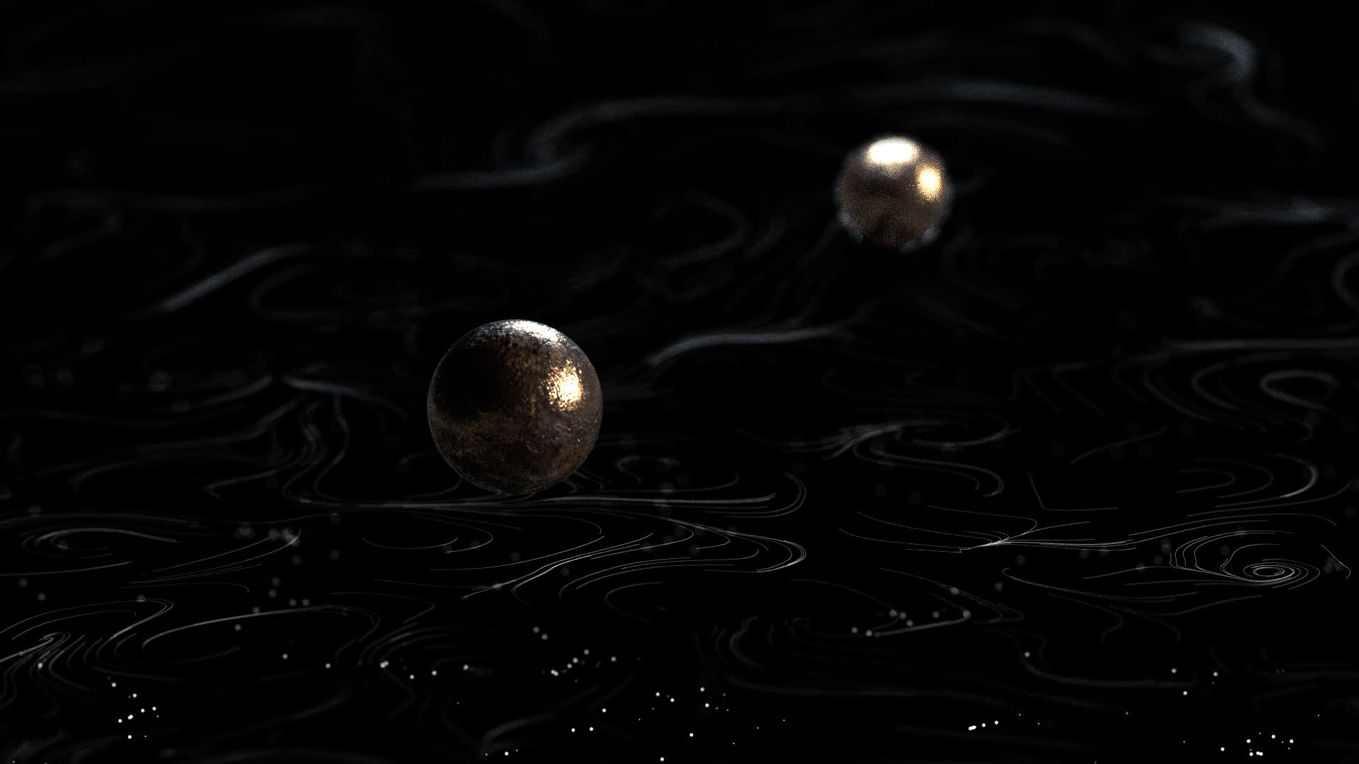 意识流抽象线金属小球创意广告背景视频的预览图