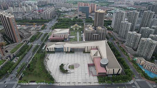 4K航拍南京城市地标建筑六合城市文化馆市民中心视频的预览图