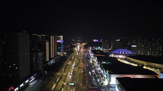4K航拍南京江北新区弘阳广场夜景视频的预览图