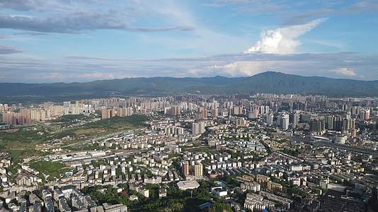 航拍湖南湘西怀化城市全景视频的预览图