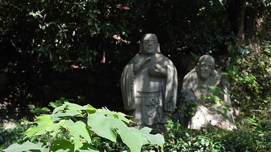 浙江绍兴柯岩景区罗汉院罗汉雕塑4K视频视频的预览图