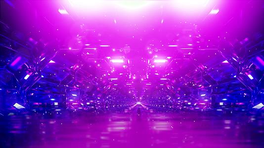 4K紫色快速隧道空间炫光VJ夜店庆典舞台背景视频的预览图