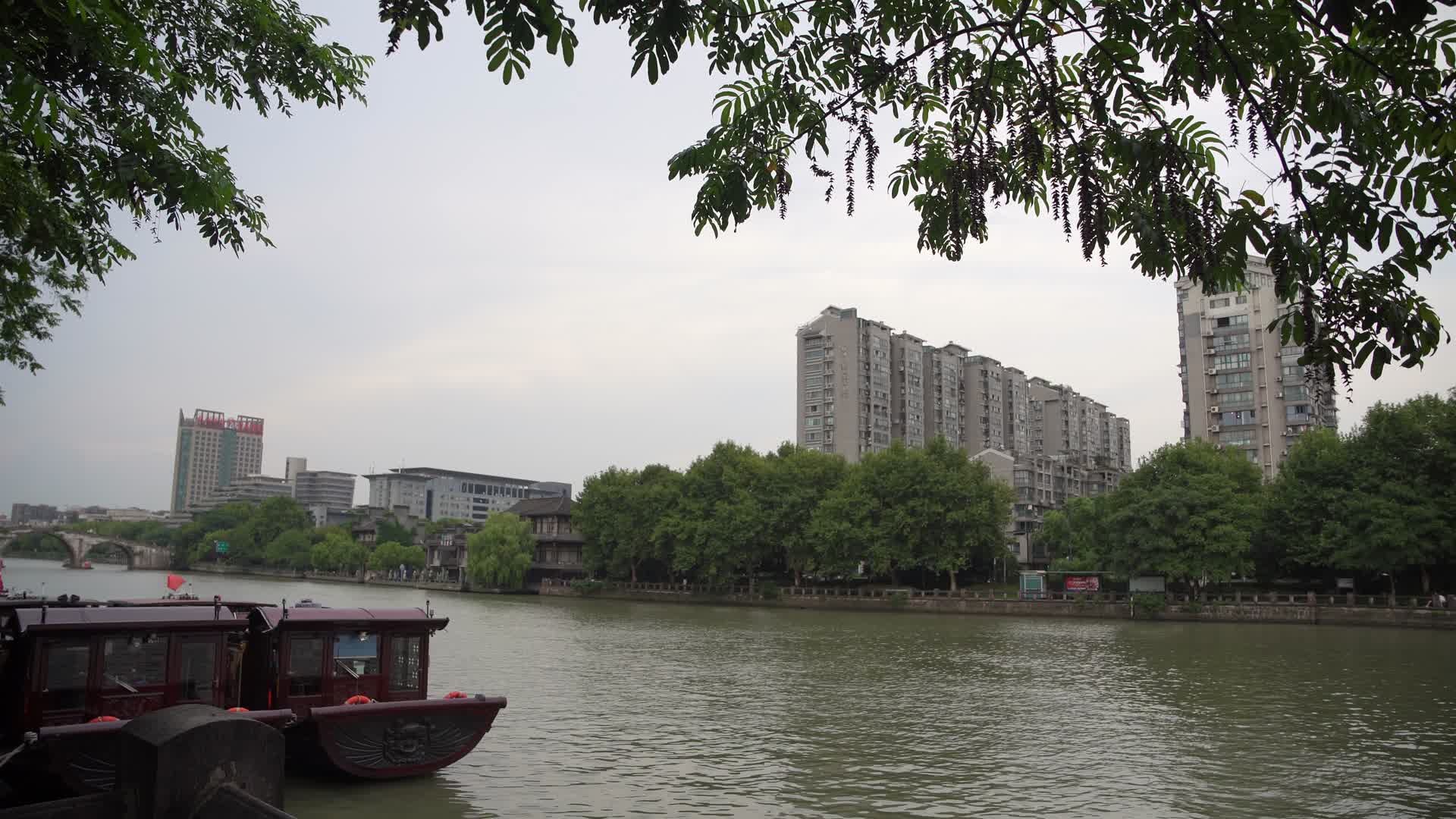 浙江杭州京杭大运河桥西历史文化街区4K视频视频的预览图