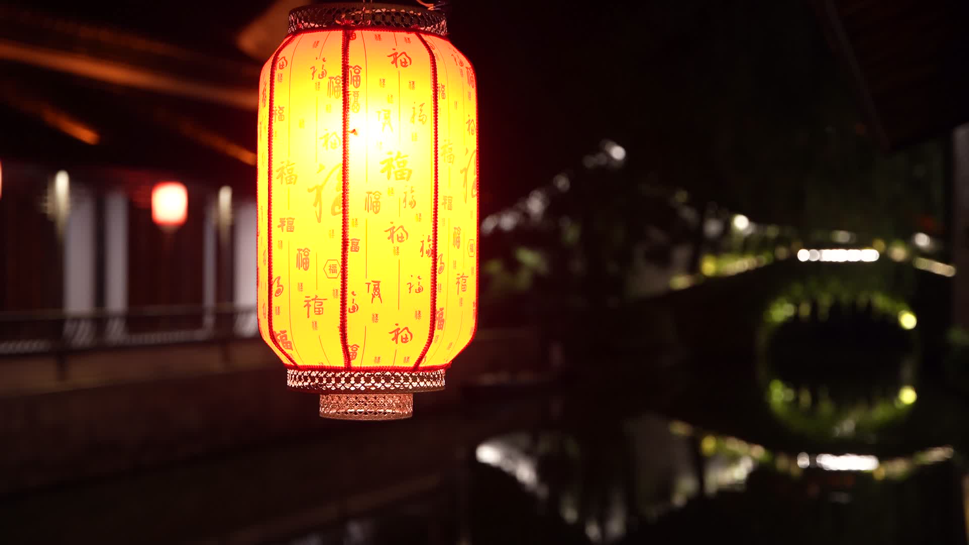 浙江绍兴柯岩景区柯岩鲁镇4K夜景视频视频的预览图