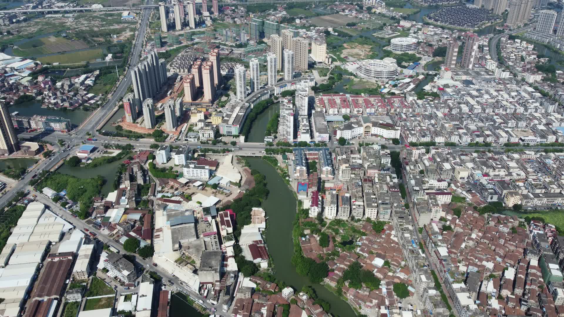 航拍莆田市涵江区涵西街4K实拍视频视频的预览图