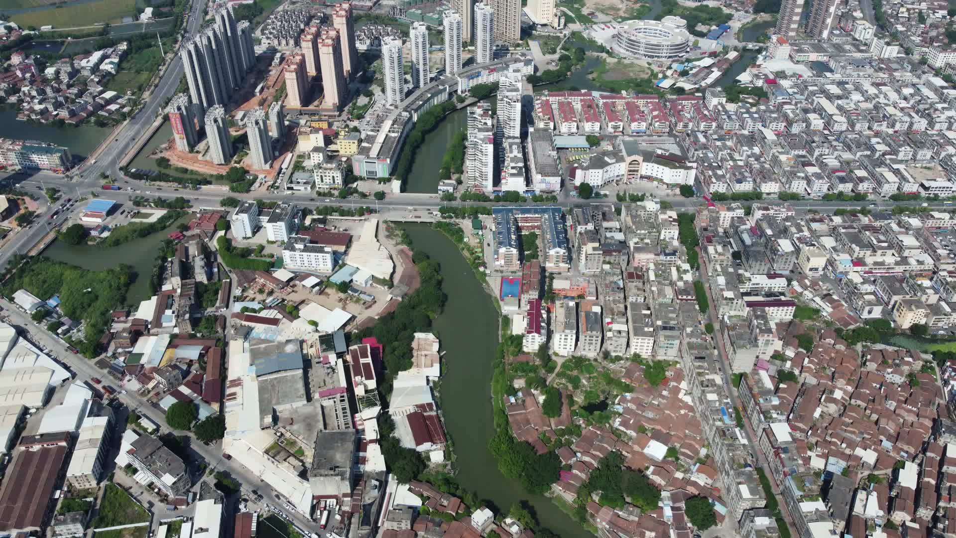 航拍莆田市涵江区涵西街4K实拍视频视频的预览图