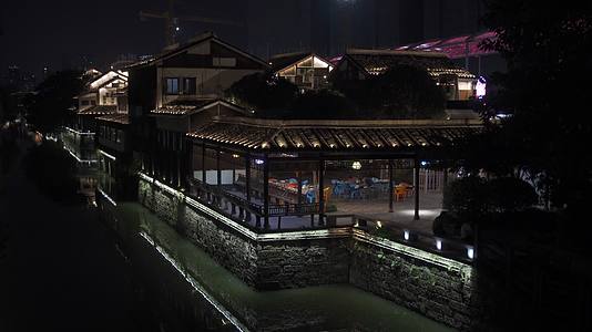 杭州胜利河美食街夜景4K视频视频的预览图