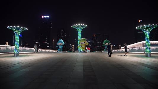 杭州钱江世纪公园夜景4K视频视频的预览图
