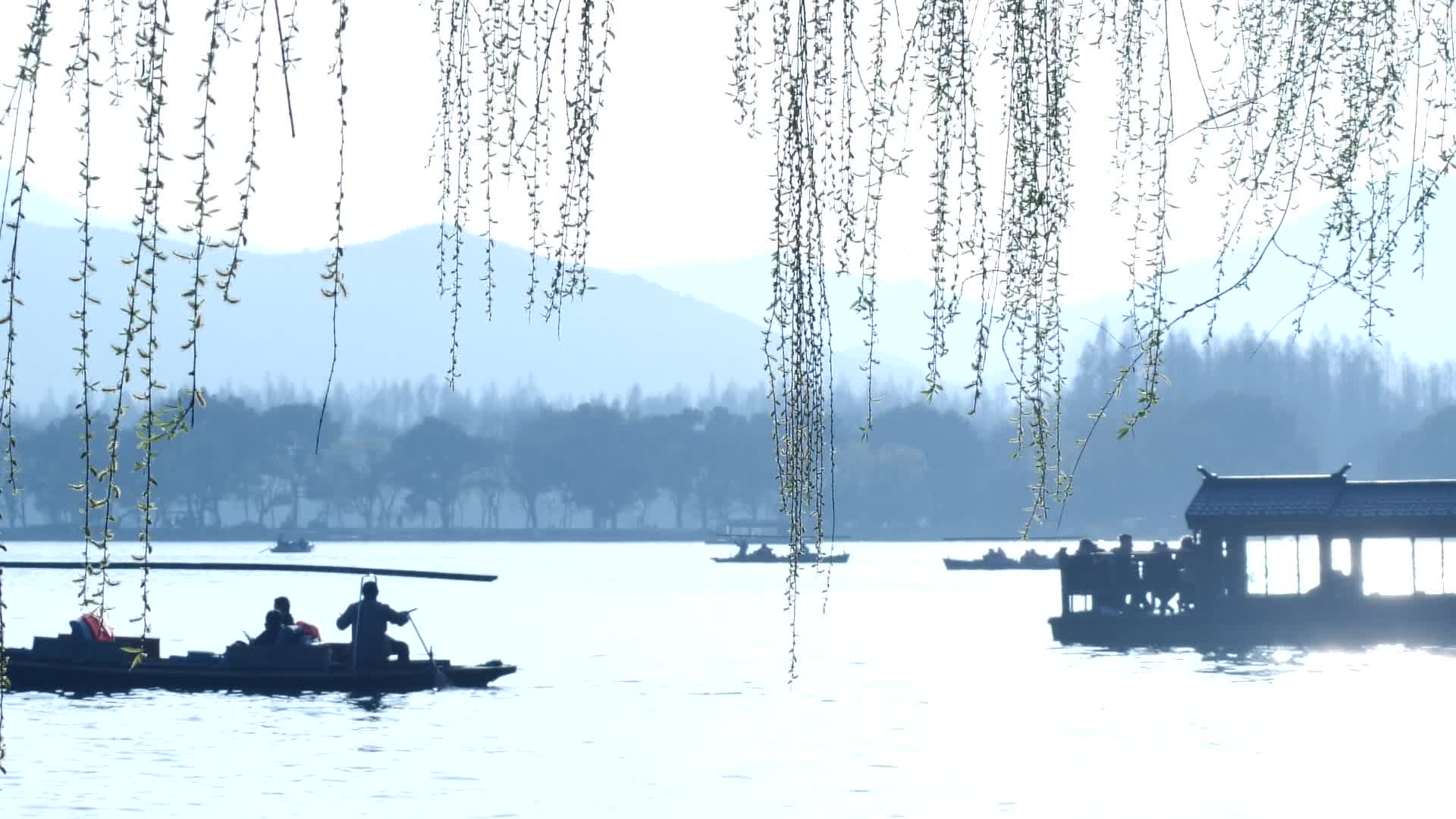 杭州西湖风景区苏堤风景视频视频的预览图