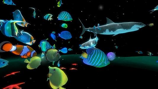 超宽屏海底世界鲨鱼群视频的预览图