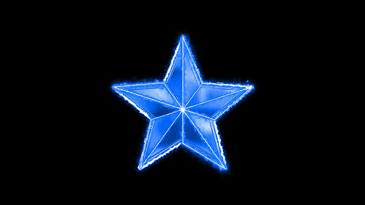 4K蓝色五角星能量按钮循环2视频的预览图