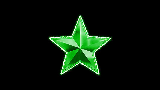 4K绿色五角星能量按钮循环视频的预览图