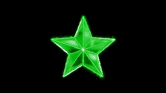 4K绿色五角星能量按钮循环2视频的预览图