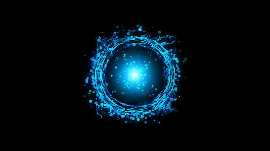 4K蓝色粒子能量圈通道视频循环视频的预览图