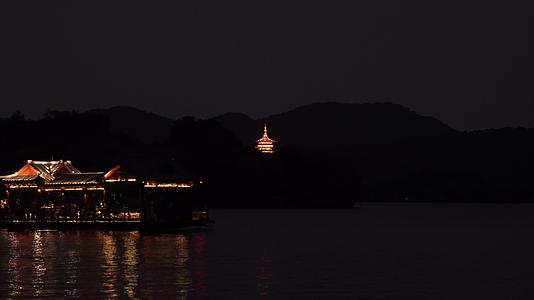 杭州西湖风景区4K风景夜景视频视频的预览图